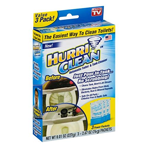 Hurriclean - HC-MO48 Deluxe 3-Pack New and Improved Automatic Toilet Tank Cleaner No Scrubbing