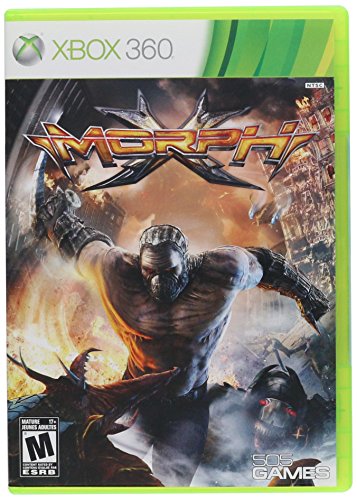 MorphX Xbox 360 game case with a mutated soldier in front of a burning city