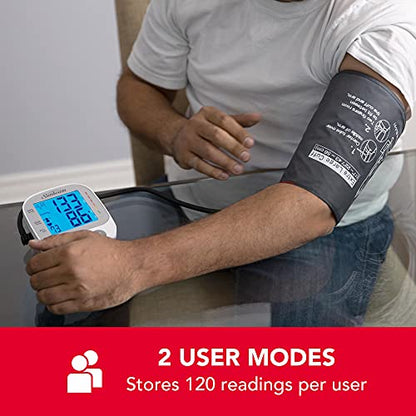 Sunbeam HL858A2-LT Automatic Upper Arm Blood Pressure Monitor with Voice Broadcast Technology, 2 Cuffs in Standard and XL, Clinically Tested, Storage Case, Power Adapter and Batteries Included