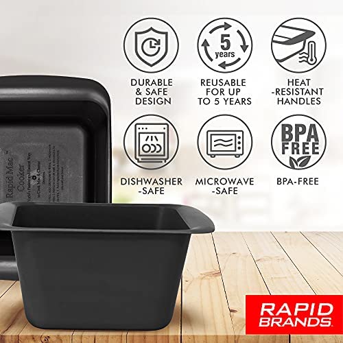 Rapid Mac Cooker | Microwave Macaroni & Cheese in 5 Minutes | Perfect for Dorm, Small Kitchen or Office | Dishwasher-Safe, Microwaveable, BPA-Free (Blue, 1-Pack)