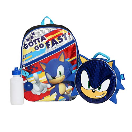 Boys 4PC Sonic the Hedgehog Licensed Backpack and Lunch Set - Realmdrop Shop