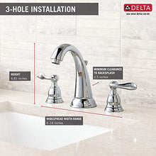 Load image into Gallery viewer, Delta Faucet Windemere Widespread Bathroom Faucet Brushed Nickel, Bathroom Faucet 3 Hole, Bathroom Sink Faucet, Metal Drain Assembly, Stainless B3596LF-SS
