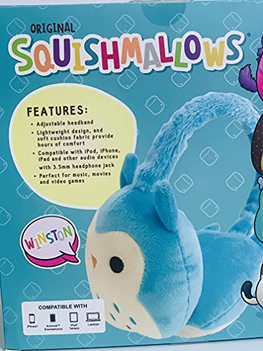 KellyToy Squishmallows Plush Headphones Cam, Winston, Hans, Lola for Adults, Children, Toddlers