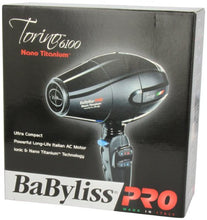 Load image into Gallery viewer, BaBylissPRO Torino 6100 Nano Titanium Hair Dryer

