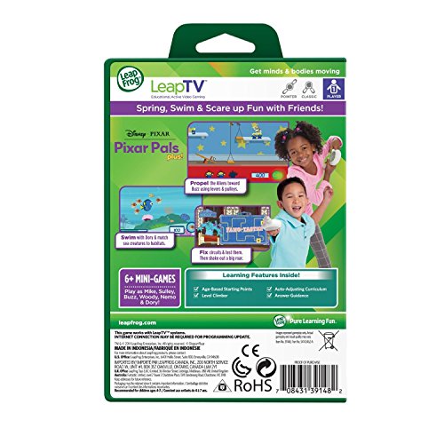 Back of the LeapTV box with screenshots and two children playing