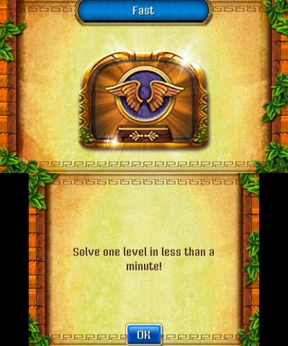 Fast award badge with gold wings: solve a level in under a minute