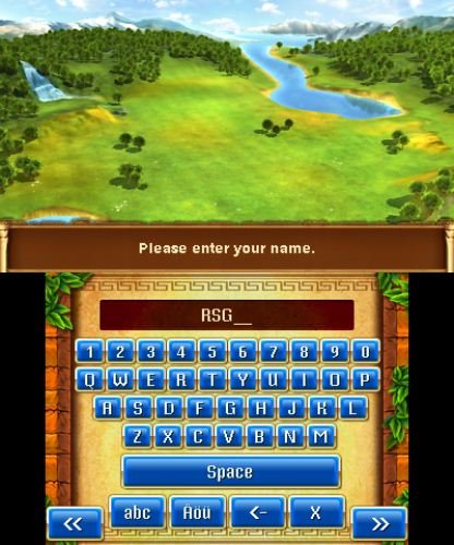 Enter your name screen with an on-screen keyboard