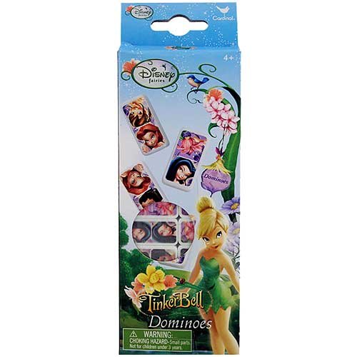 Tall box of fairy picture dominoes with Tinker Bell and flowers on the front
