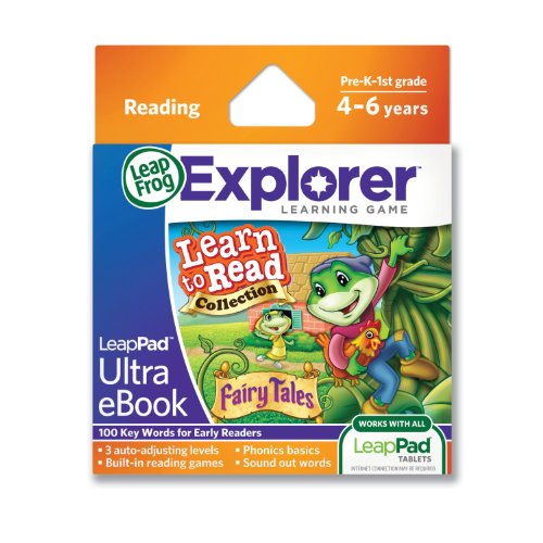 LeapPad Explorer Learn to Read fairy tales eBook box with a frog on a beanstalk