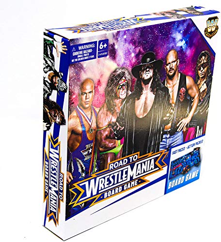 WWE Road to Wrestlemania Board Game, Action Packed WWE Games with WWE Elite Legends and Action Cards