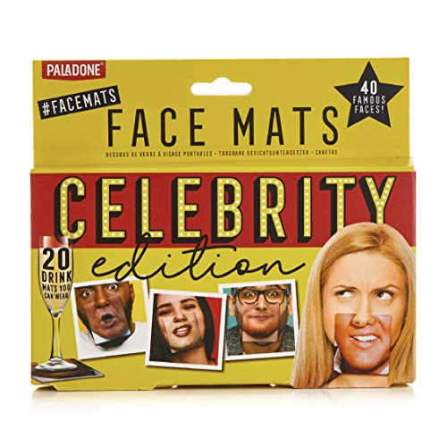 Selfie Props Celebrity Face Mat Party Photo Prop Coasters, Set of 20
