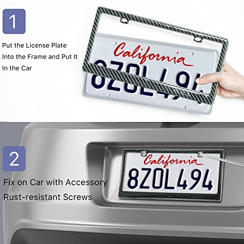 Two steps: fit a plate into the carbon fiber frame, then screw it to the car