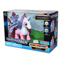 Load image into Gallery viewer, NKOK USB PetBotz - Robo Unicorn, Rechargeable, Miniature, Interactive pet Robot, Lights up, Sound Activated, Makes Noises on Command, Comes with Necklace and Hair Brush, USB Charger Included
