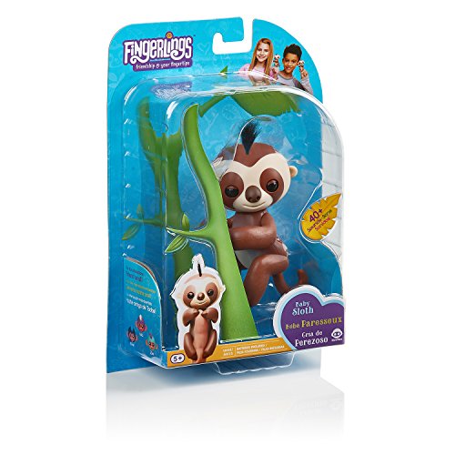 Fingerlings Baby Sloth - Kingsley (Brown) - Interactive Baby Pet - by WowWee
