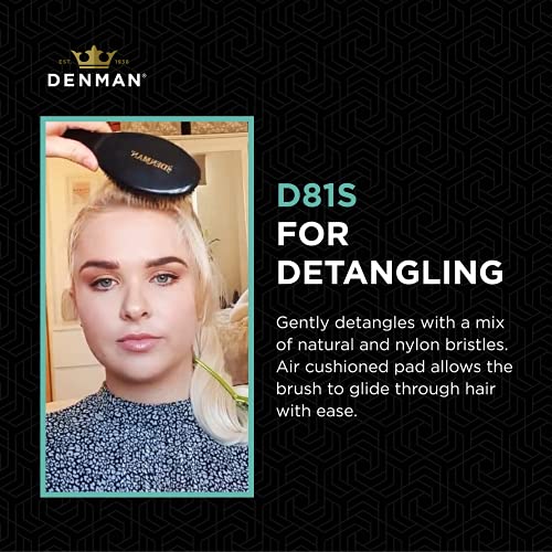Blonde woman brushing her hair: D81S for detangling