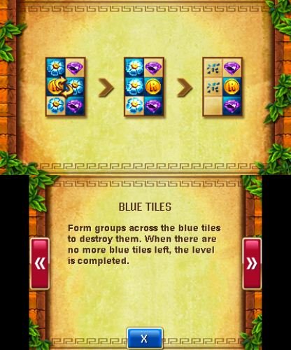 Tutorial screen: clear groups across blue tiles to finish a level