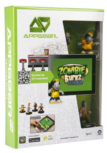 WowWee W0124 AppGear ZombieBurbz Diner Edition Mobile Application Game for Apple or Android Devices - Retail Packaging - Grey