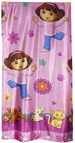 Dora the Explorer Long Drapery Panel Doras Pets Satin Window Curtain Panel