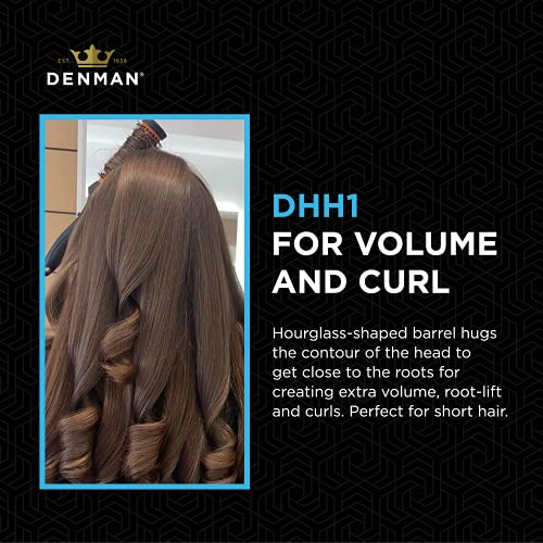 Denman X Small Thermo Ceramic Hourglass Hot Curl Brush DHH4H – Hair Curling Brush for Blow-Drying, Straightening, Defined Curls, Volume & Root-Lift - Orange - Realmdrop Shop