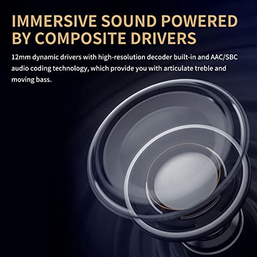 SuperEQ Wireless Earbuds Hybrid Active Noise Cancelling, Q2 Pro True Wireless Bluetooth Earbuds with Transparency Mode, 4 Mics Clear Calls, Touch Control, 30H Play Time, IPX5 Waterproof, 12mm Driver