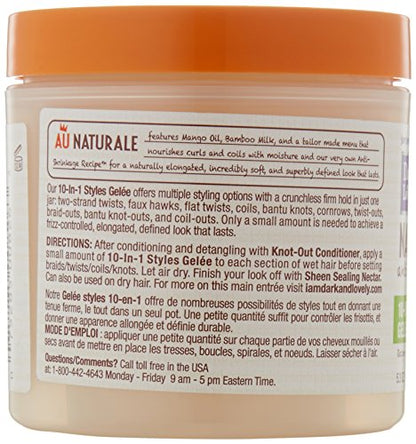 SoftSheen-Carson Dark and Lovely Au Naturale Anti-Shrinkage 10-in-1 Styles Gele, 5.3 oz
