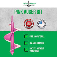 Load image into Gallery viewer, Power Planter Bulb &amp; Bedding Pink Auger Bit (3&quot;x7&quot;) with 3/8&quot; Non-Slip Hex Drive for Bulb Planting and Gardening Equipment for Grass and The Lawn, Mixing Paint, Earth Auger for Home Projects
