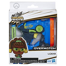 Load image into Gallery viewer, NERF Microshots Overwatch Lucio Blaster -- Includes 2 Official Elite Darts -- for Kids, Teens, Adults
