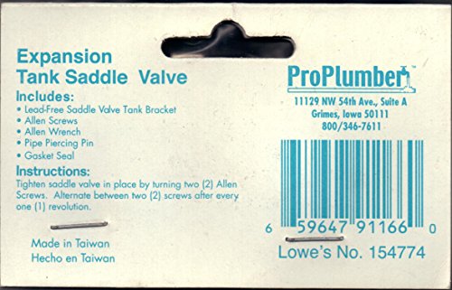 Back of the ProPlumber saddle valve card with contents and instructions