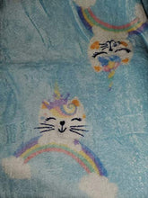 Load image into Gallery viewer, Warm and Snuggly Rainbow Kitty Throw Blanket Caticorn 50x60in
