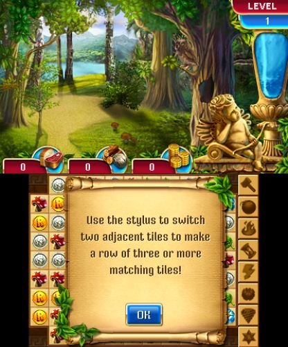 Level 1 tip: use the stylus to swap two tiles and make a row of three