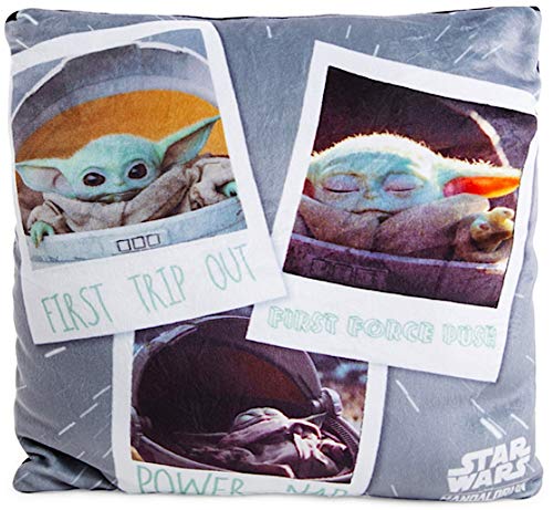 Disney Star Wars The Mandalorian Baby Yoda The Child Squishy Plush Throw Pillow - 12x12 inches