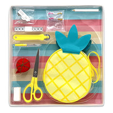Load image into Gallery viewer, Gwen Studios Summer Fun Sewing Kit, Vinyl Zipper Pouch, 31Pc (Yellow)
