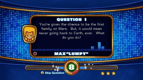 Question screen asking about being the first family on Mars