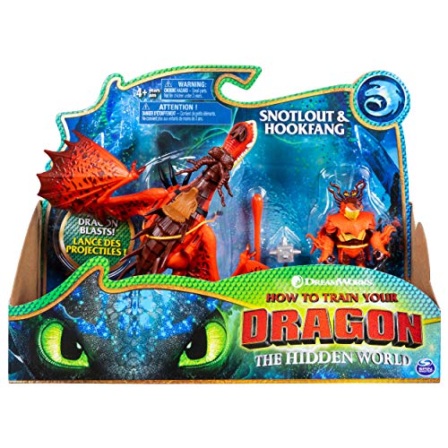 Dreamworks Dragons, Hookfang and Snotlout, Dragon with Armored Viking Figure, for Kids Aged 4 and Up
