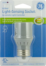 Load image into Gallery viewer, GE, 1825 Indoor Sensing Bulb Socket, Automatic Control, Photo Sensor, Light ON at Dusk, Off at Dawn, Energy, Save Money, cUL Listed, 18256
