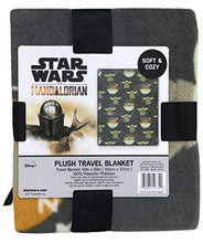 Load image into Gallery viewer, Disney Star Wars The Mandalorian The Child Baby Yoda Plush Travel Throw Blanket Grey 40x50 inch
