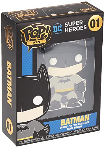 Bat hero enamel pin in its black number 01 window box