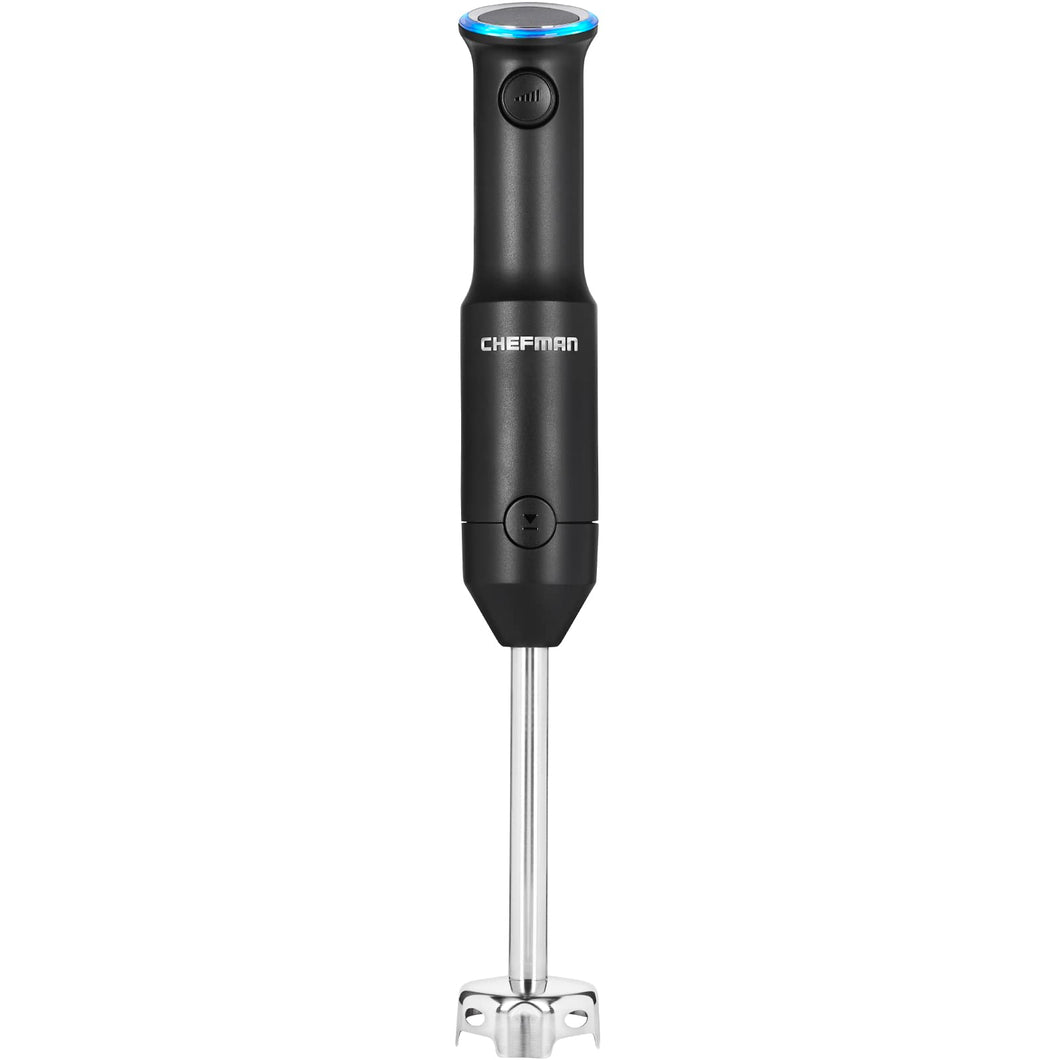 Chefman Cordless Portable Immersion Blender with One-Touch Speed Control - Quick Mix for Shakes, Smoothies, Soups, Dips, Sauces - Black - Stainless Steel Blades - BPA-Free - Dishwasher Safe