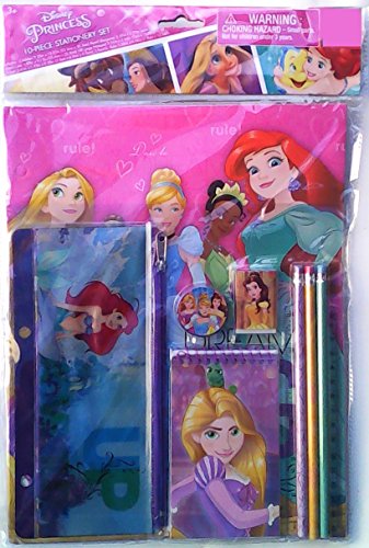 Disney Princess stationery set pack with folder, pencil pouch, notepad and pencils