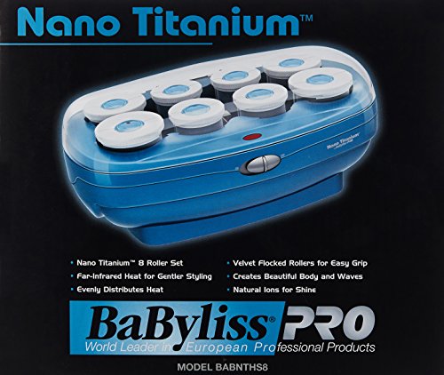 BaBylissPRO BABNTHS8 Nano Titanium Professional Jumbo Hairsetter, 8pc Set