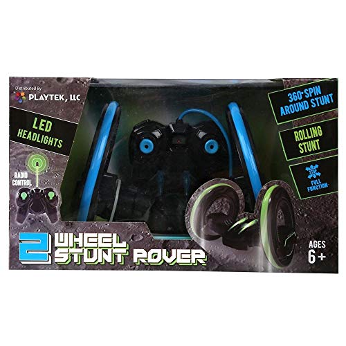Playtek 2 Wheel Stunt Rover RC Remote Control with LED Lights, 360 Spin Action, Rolling Stunts & Full Function Ages 6+ New - Realmdrop Shop