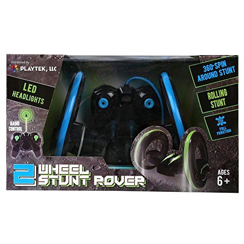 Playtek 2 Wheel Stunt Rover RC Remote Control with LED Lights, 360 Spin Action, Rolling Stunts & Full Function Ages 6+ New