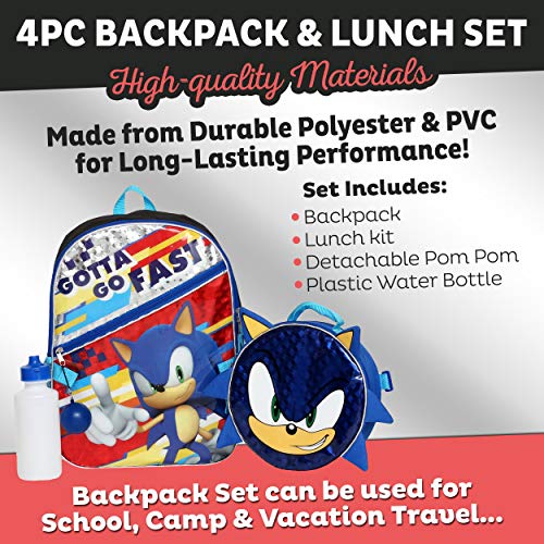 Boys 4PC Sonic the Hedgehog Licensed Backpack and Lunch Set - Realmdrop Shop