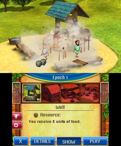 Villagers building a well in epoch 1, gives 5 units of food
