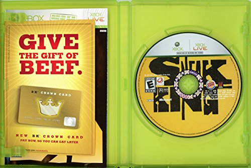 Open Sneak King case showing the yellow game disc and a BK Crown Card insert