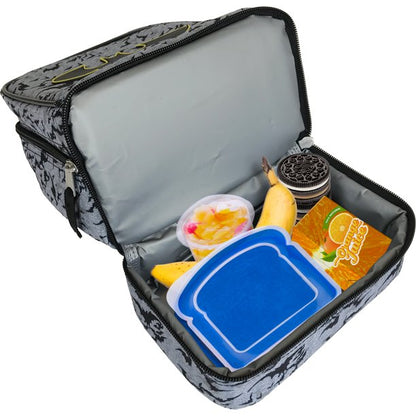 Kids Warner Brothers Batman Dual Compartment Drop Bottom Lunch Bag for Boys