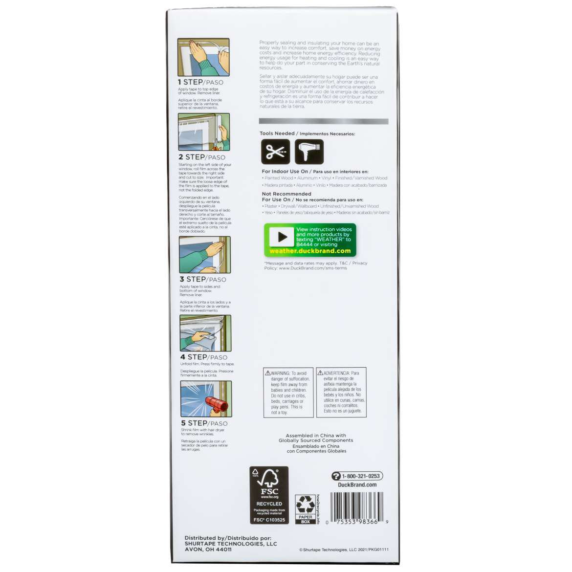 Duck Max Strength Rolled Clear Plastic Window Insulation Kit - 84 in x 120 in UPC: 075353983669