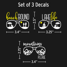 Load image into Gallery viewer, Auto Drive - Sunglasses Decal - White Print on Clear Outdoor Rated Vinyl - Includes 3 Decals
