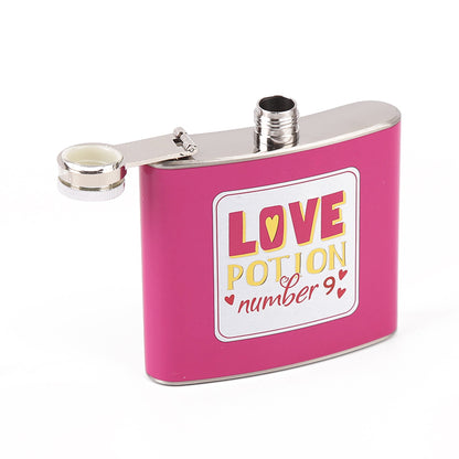 Way To Celebrate Valentine's Day Flask Shot Glass Set
