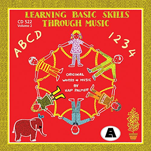 Hap Palmer Learning Basic Skills Through Music Vol 2 CD cover, kids in a circle on red